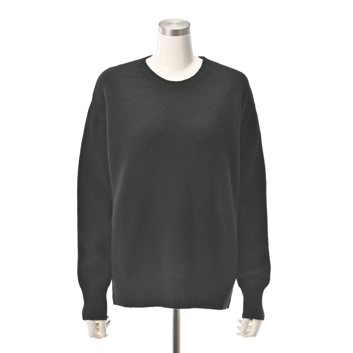  Anne Coquine Luxe ヤクミックスクルーネックベーシックセーター  S  ブラック