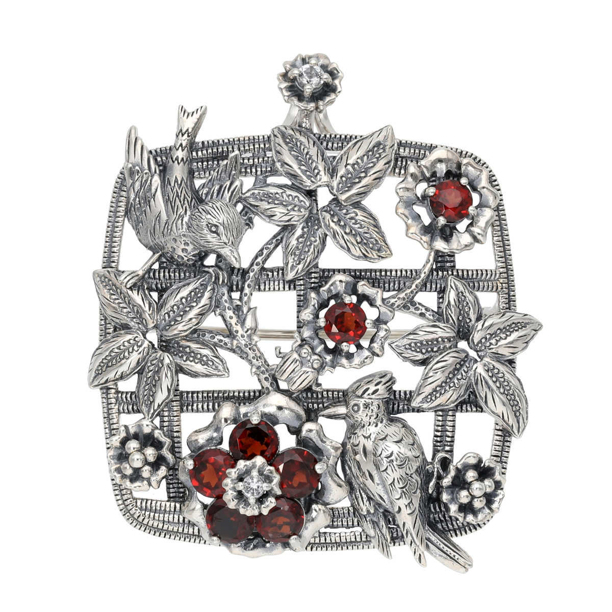 ウィリアム モリス シルバー925 ガーネット 格子垣ブローチ ウィリアムモリス William Morris Qvc Jp