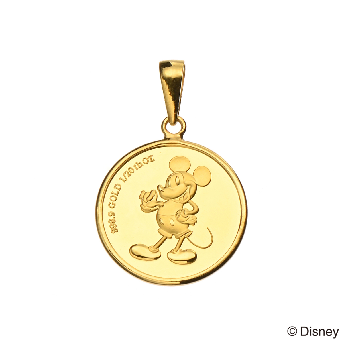 Disney 24K】ミッキー 純金コインネックレス 24K - ネックレス