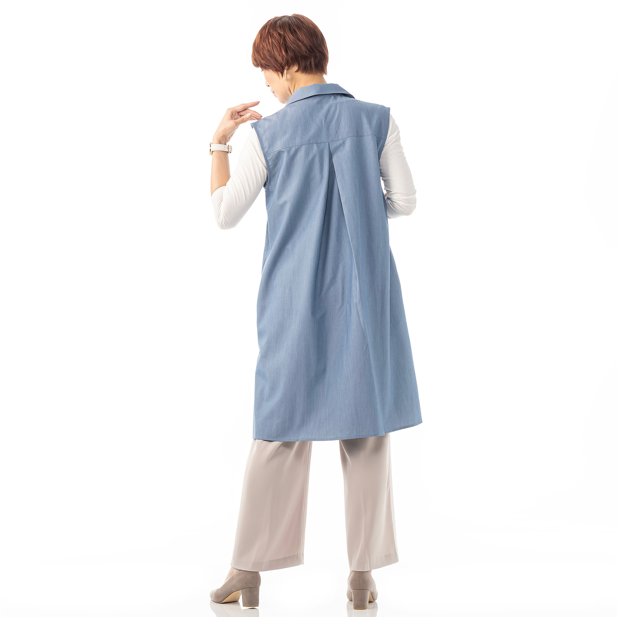 SLOW&STYLE ロングダブル ジレジャケット スローアンドスタイル（SLOW＆STYLE） QVC.jp