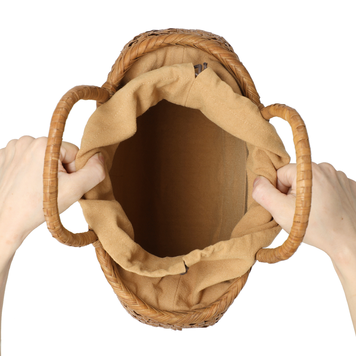 葡萄藤 網代編みバッグ 内巾着付 葡萄藤 - QVC.jp