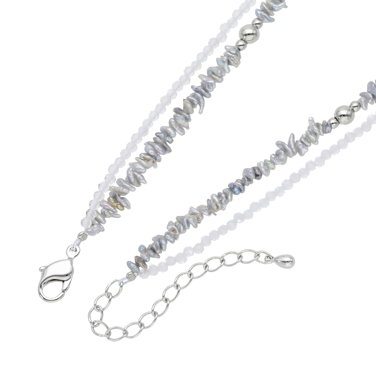 アコヤ真珠　バロック　2連　ネックレス　6-6.5mm 18674912天然の凹凸や小傷があります