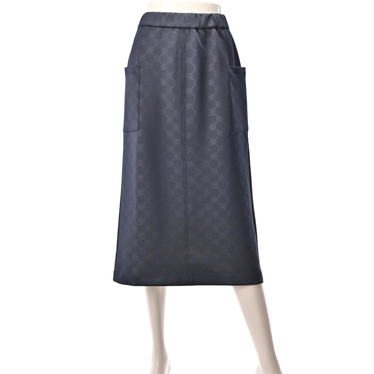 アンコキーヌモノグラムジャガードニットスカートS - スカート