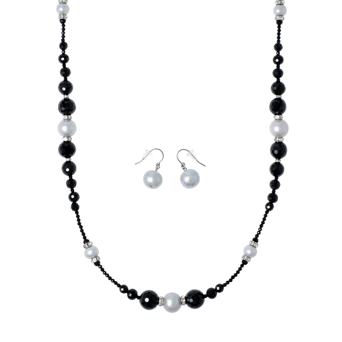 偉大な beads チャーム ＊NO.0790＊ブタに真珠…淡水パール、ブラック ...