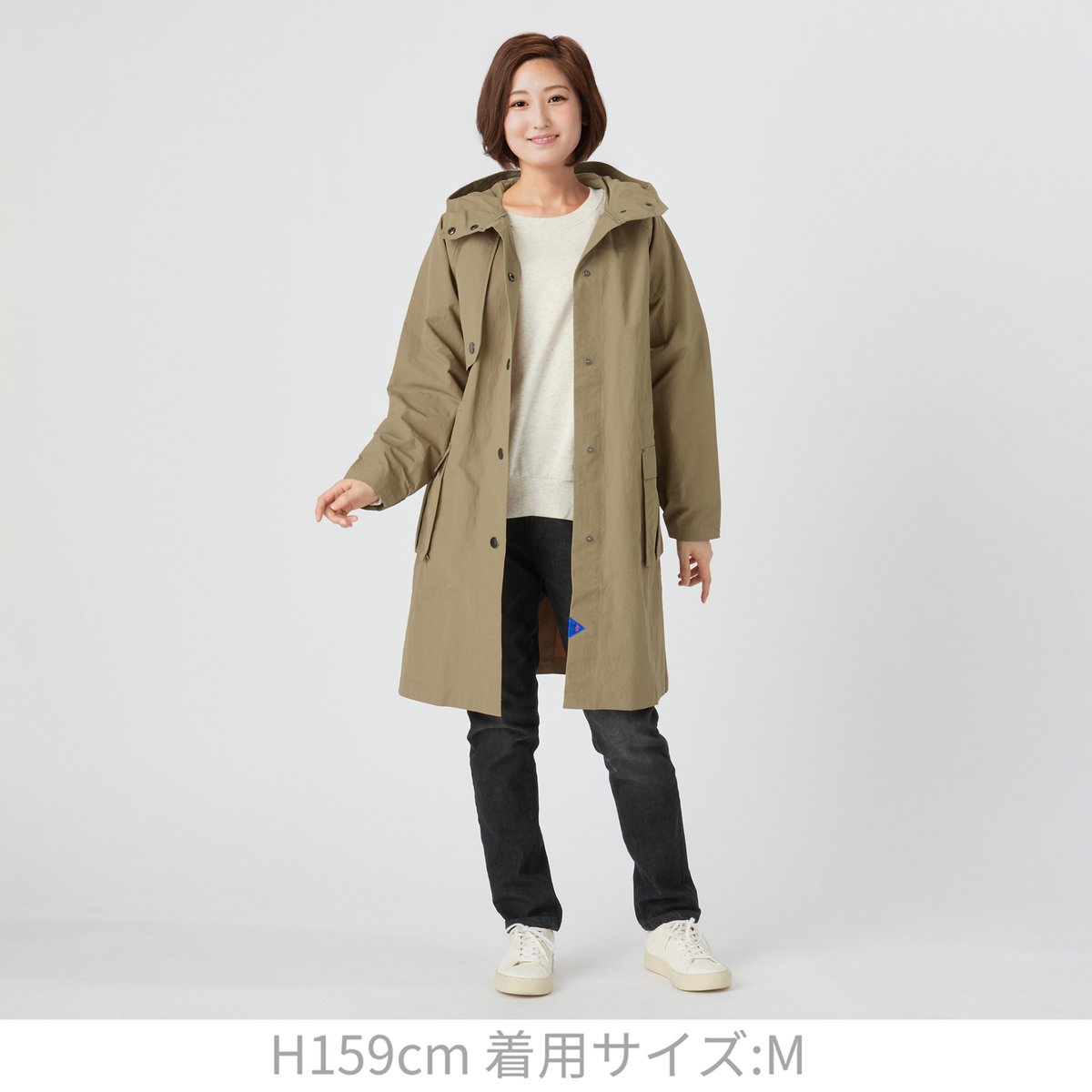 DENIMUS フード付ドットボタン開きコート デニマス（DENIMUS） - QVC.jp