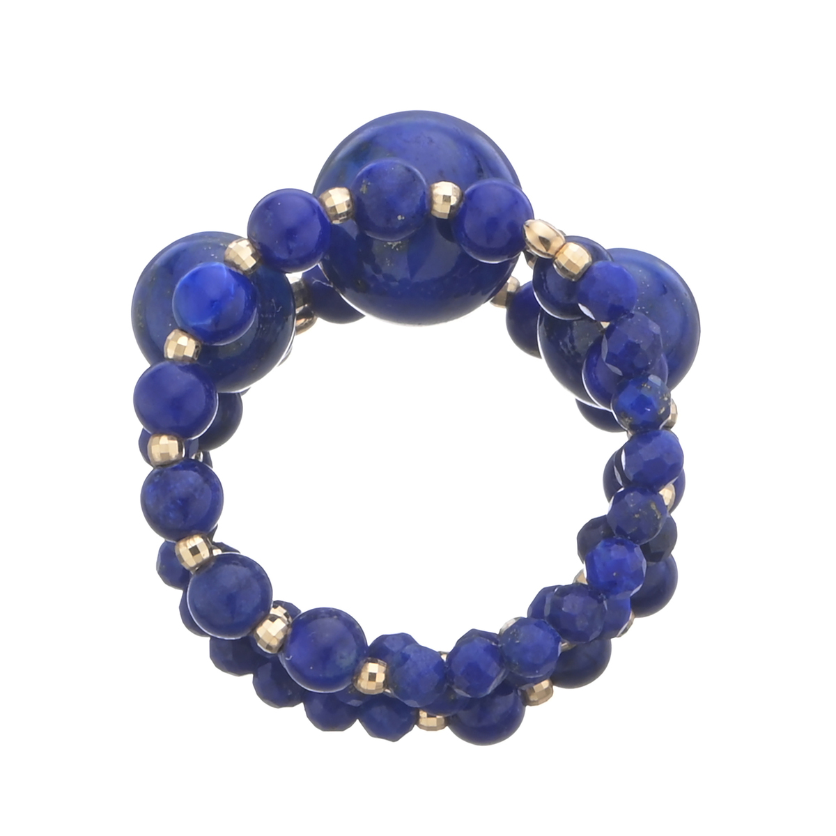 18KYG ラピスラズリ フレキシブル3連リング ジュエルバール（Jewel BAR 