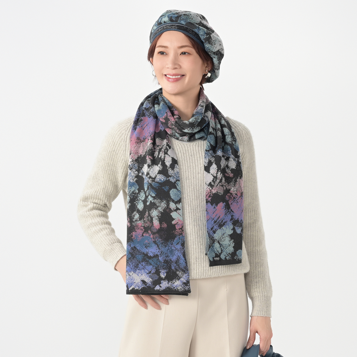 IVKO WOMAN カモフラージュフラワー柄スカーフ イブコ ウーマン（IVKO WOMAN） - QVC.jp