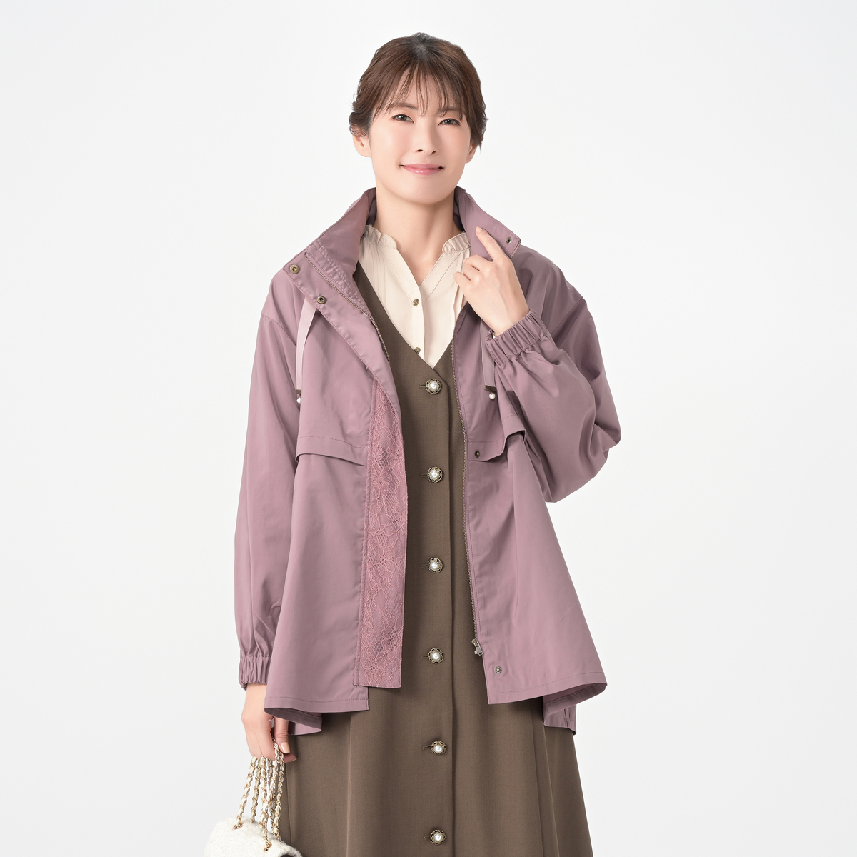 axes femme style レース使いマウンテンパーカー アクシーズファム（axes femme） - QVC.jp