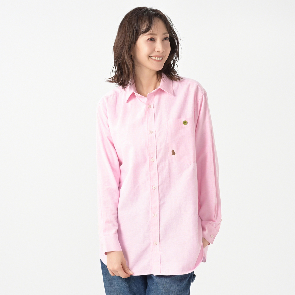 日本製 The Stylist Japan ロゴ刺繍 オックスフォードシャツ 綿100%ライトオックスフォードシャツ(半袖) - ファッション通販