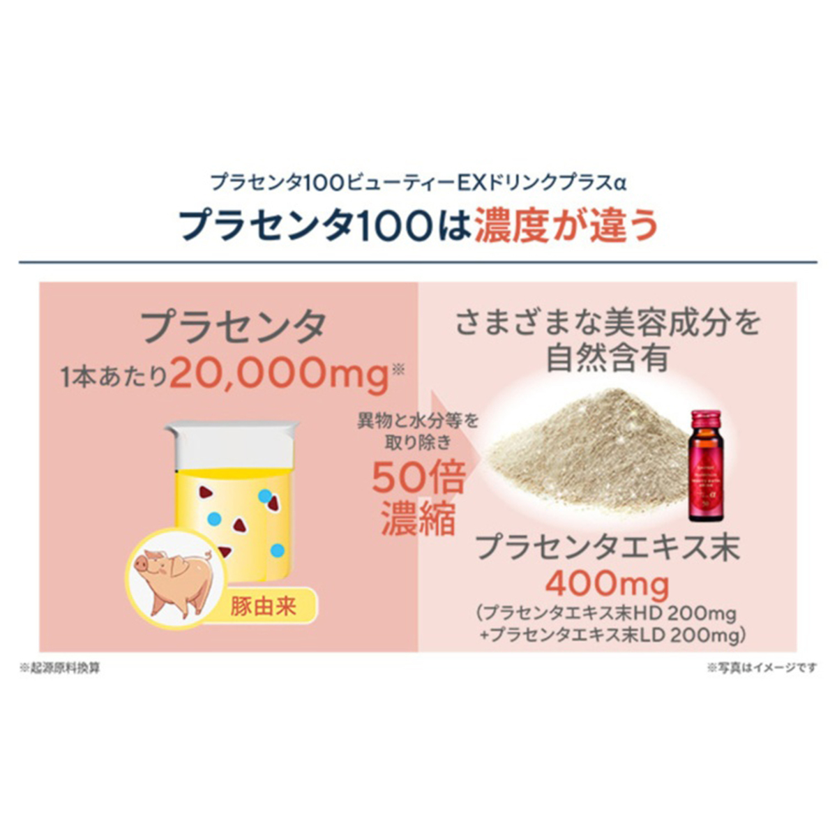 プラセンタ100 ビューティー EXドリンクプラスα30本マスク付 プラセン 