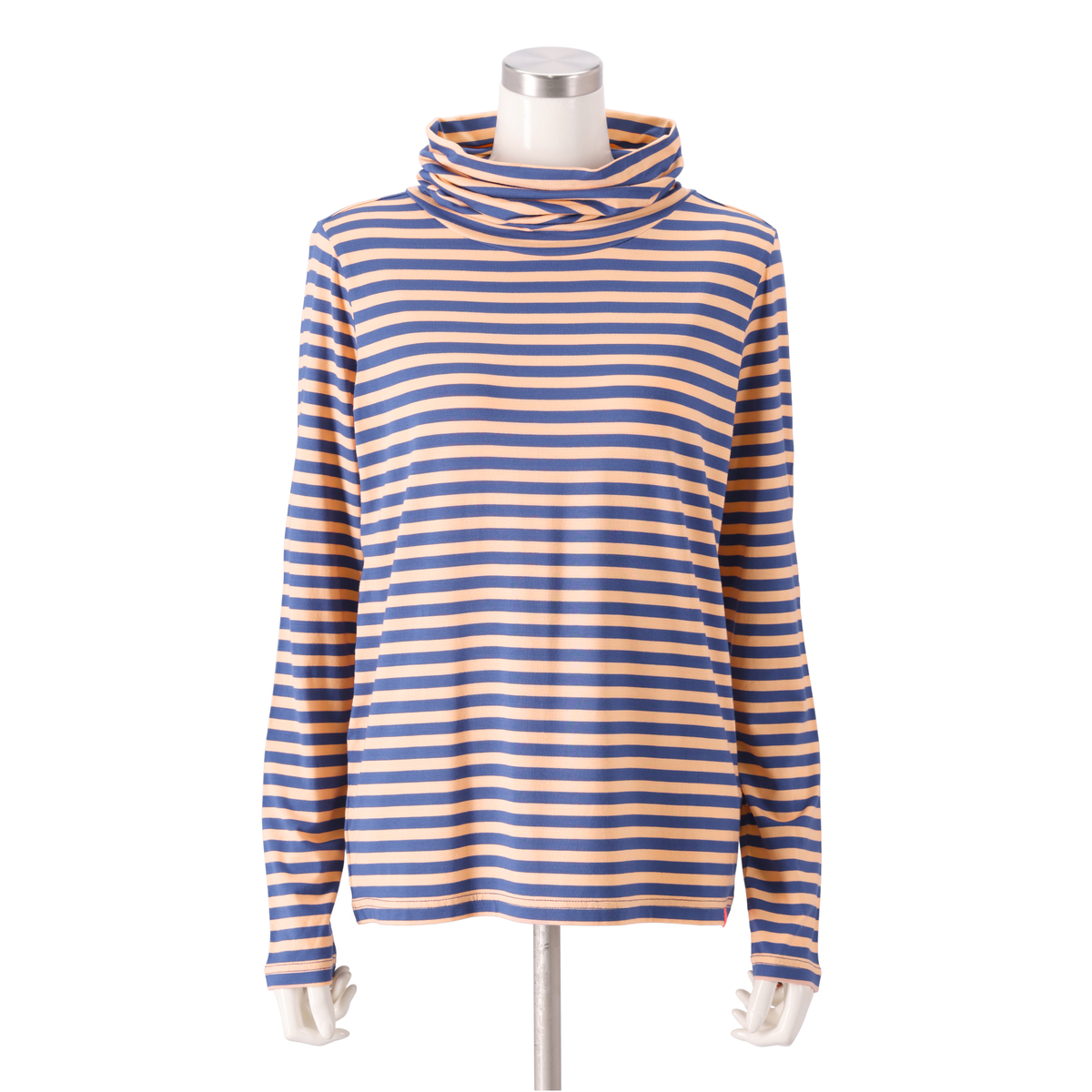 KiKKi トロトロ素材のボーダー長袖ハイネックTシャツ キッキ（KiKKi 