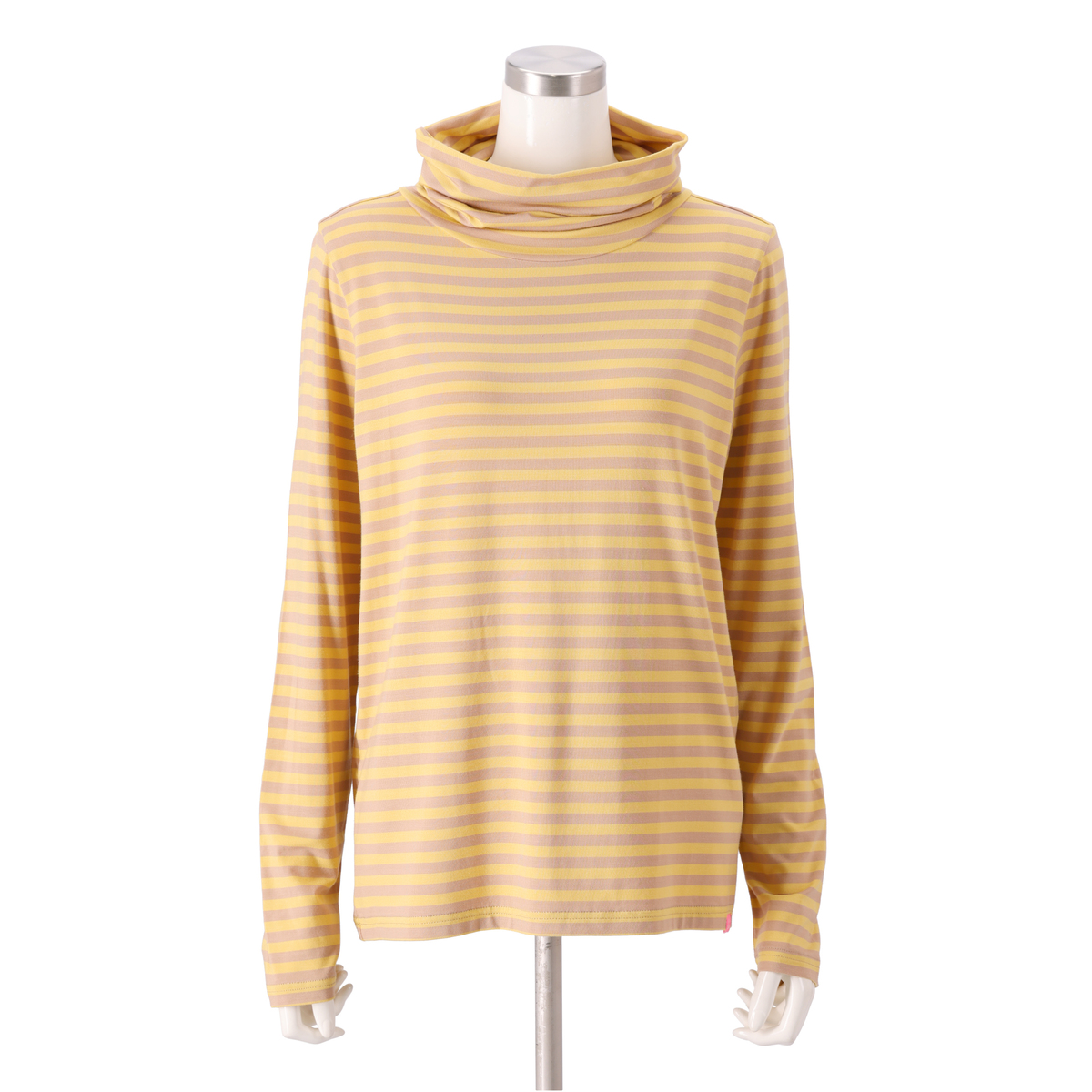 KiKKi トロトロ素材のボーダー長袖ハイネックTシャツ キッキ（KiKKi 