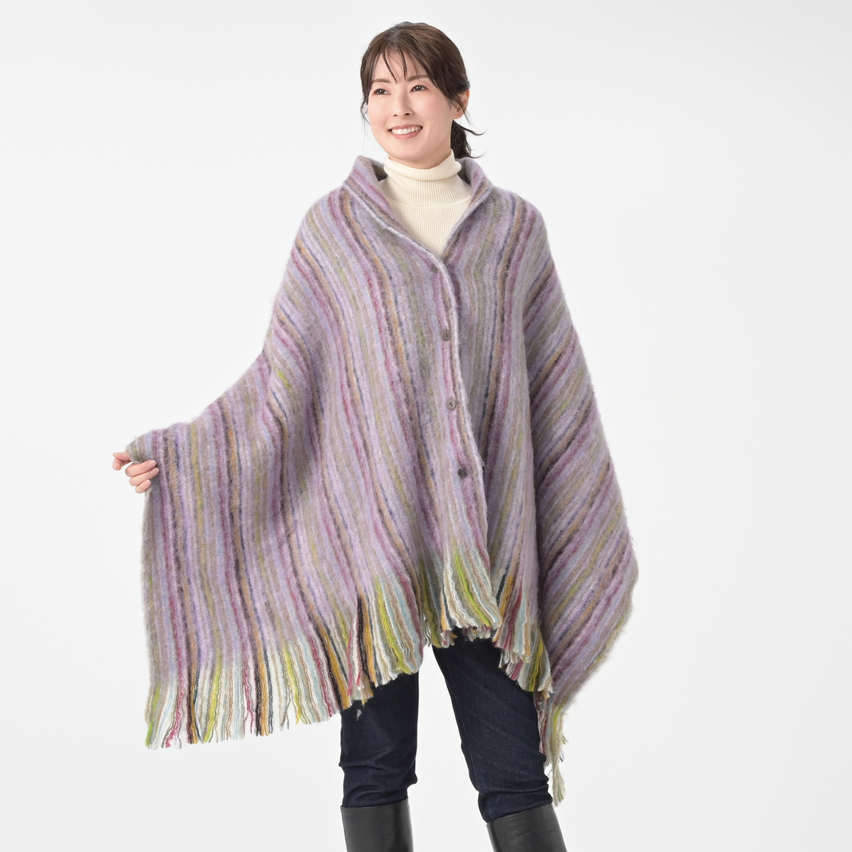 myM ウール混暖か羽織れるショール マイエム（myM） - QVC.jp 