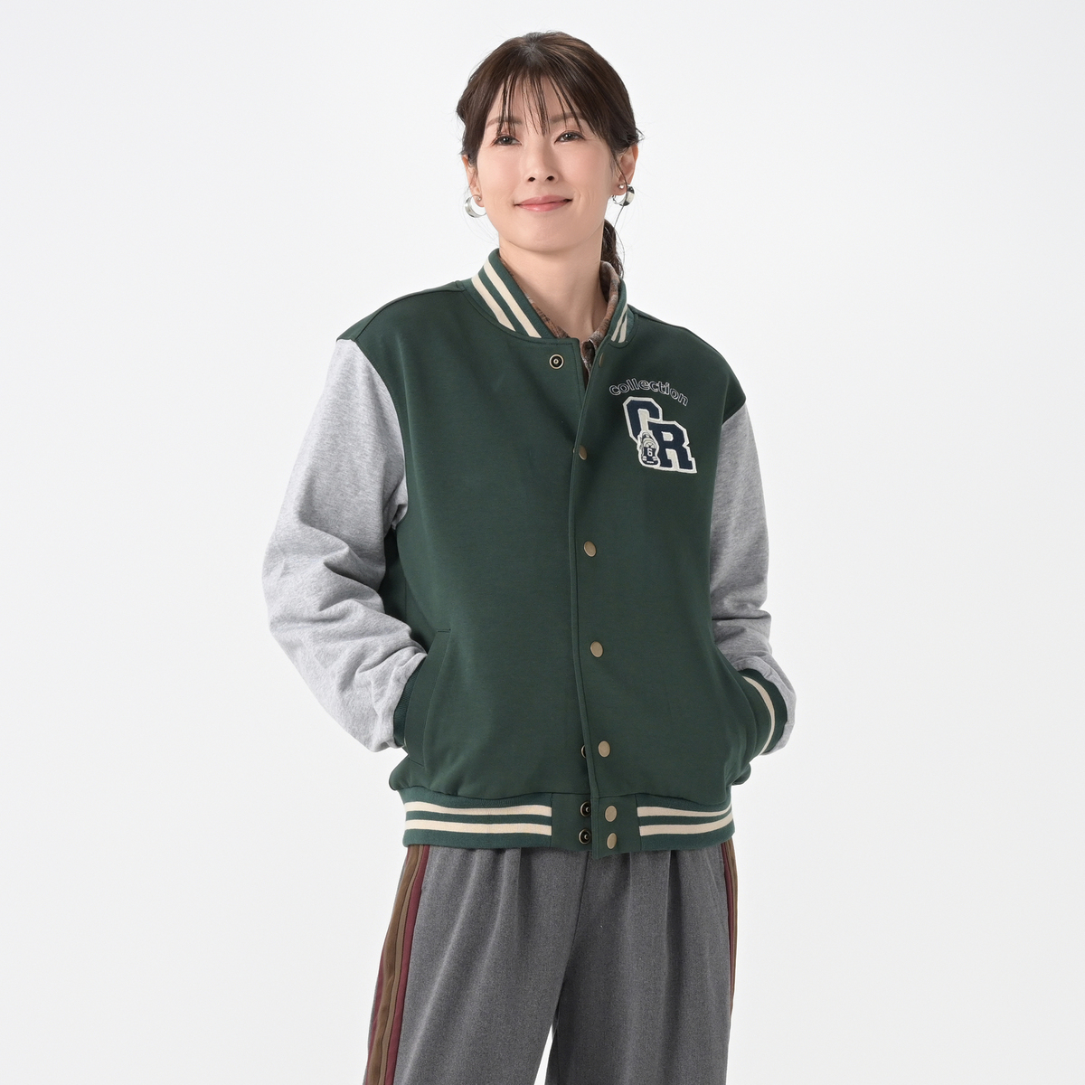 GRC 袖配色ワッペン付きスタジャン ギブリコレクション（Give Re