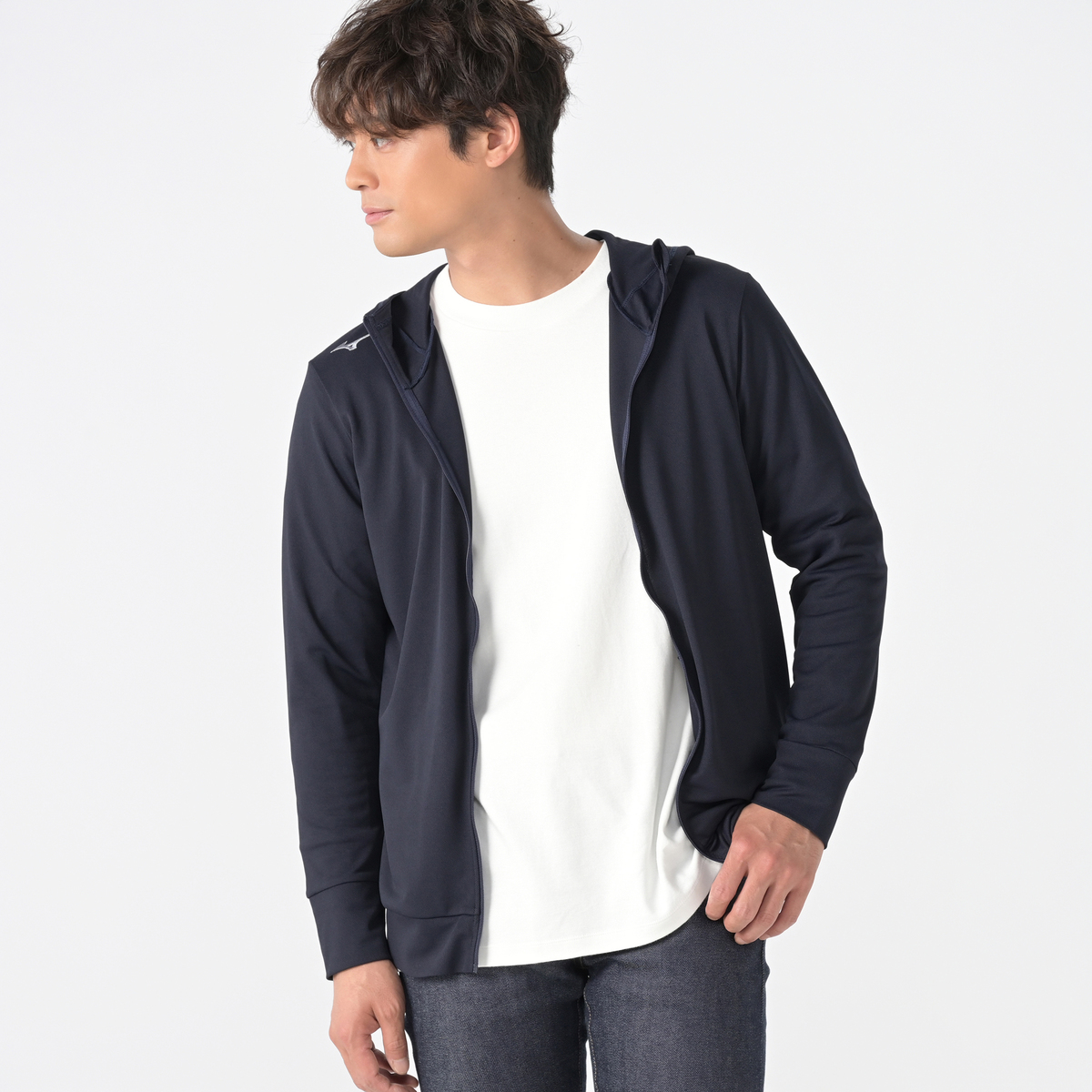 ミズノ ジップパーカー MIZUNO ミズノ オリジナル限定カラー フルジップパーカー 右胸