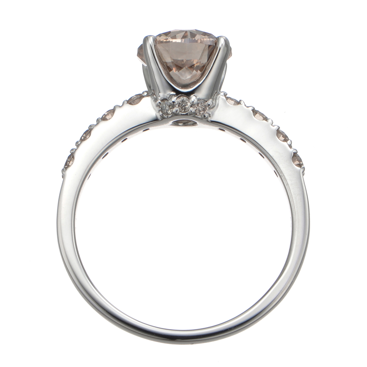 K18WG テーパーダイヤモンドリング 19号 0.45 QVC ブラウンダイヤ K18WG テーパーダイヤモンドリング 19号 0.45 QVC ブラウンダイヤ