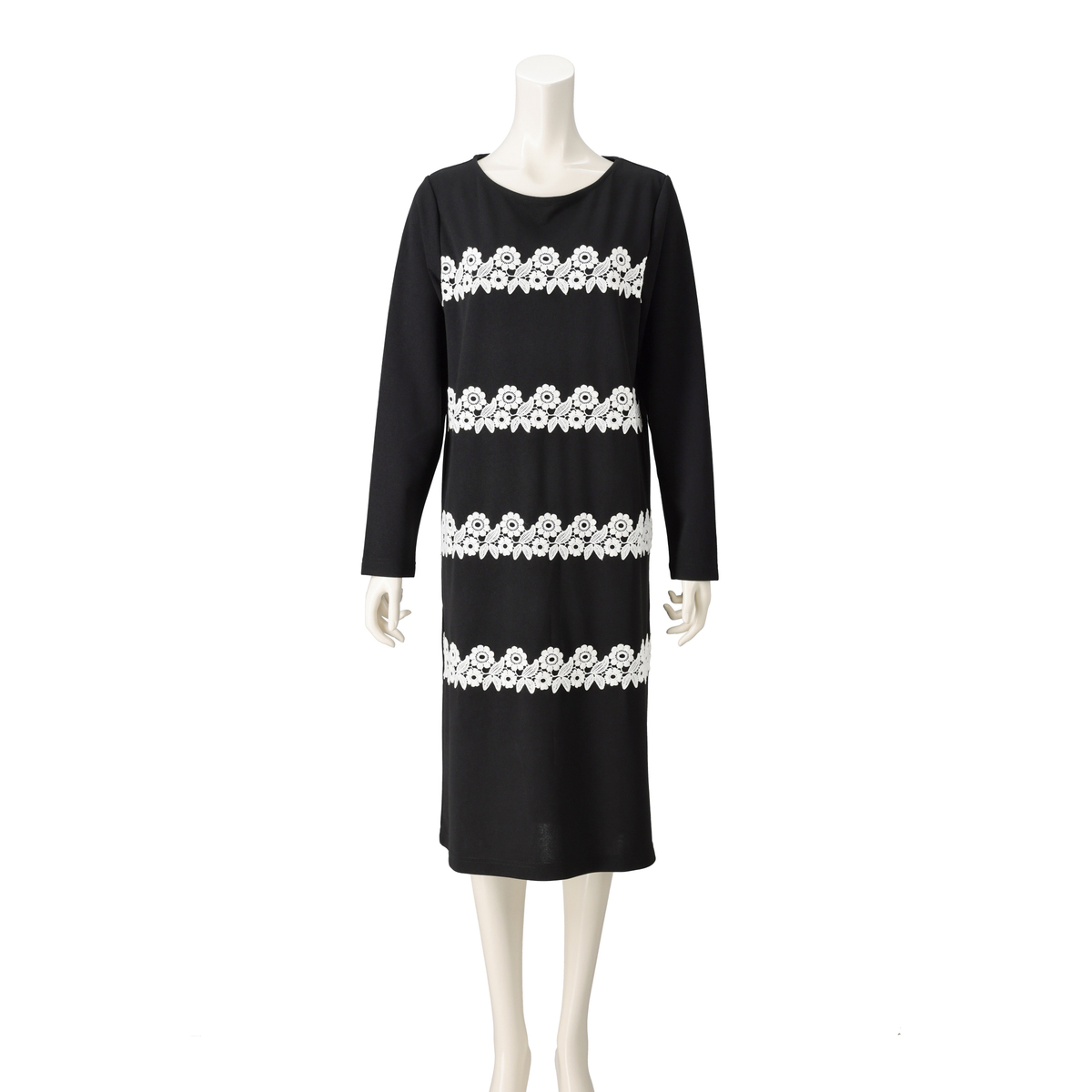 Pixie Heart レースアクセント ジョーゼットポンチワンピース