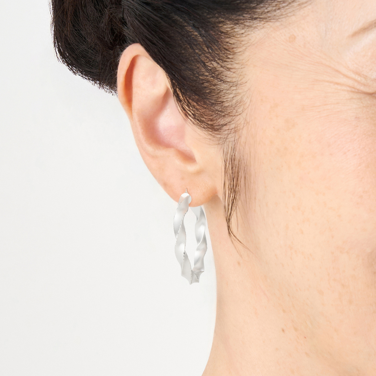 UNOAERRE シルバー925 ウェーブライン フープピアス ウノアエレ