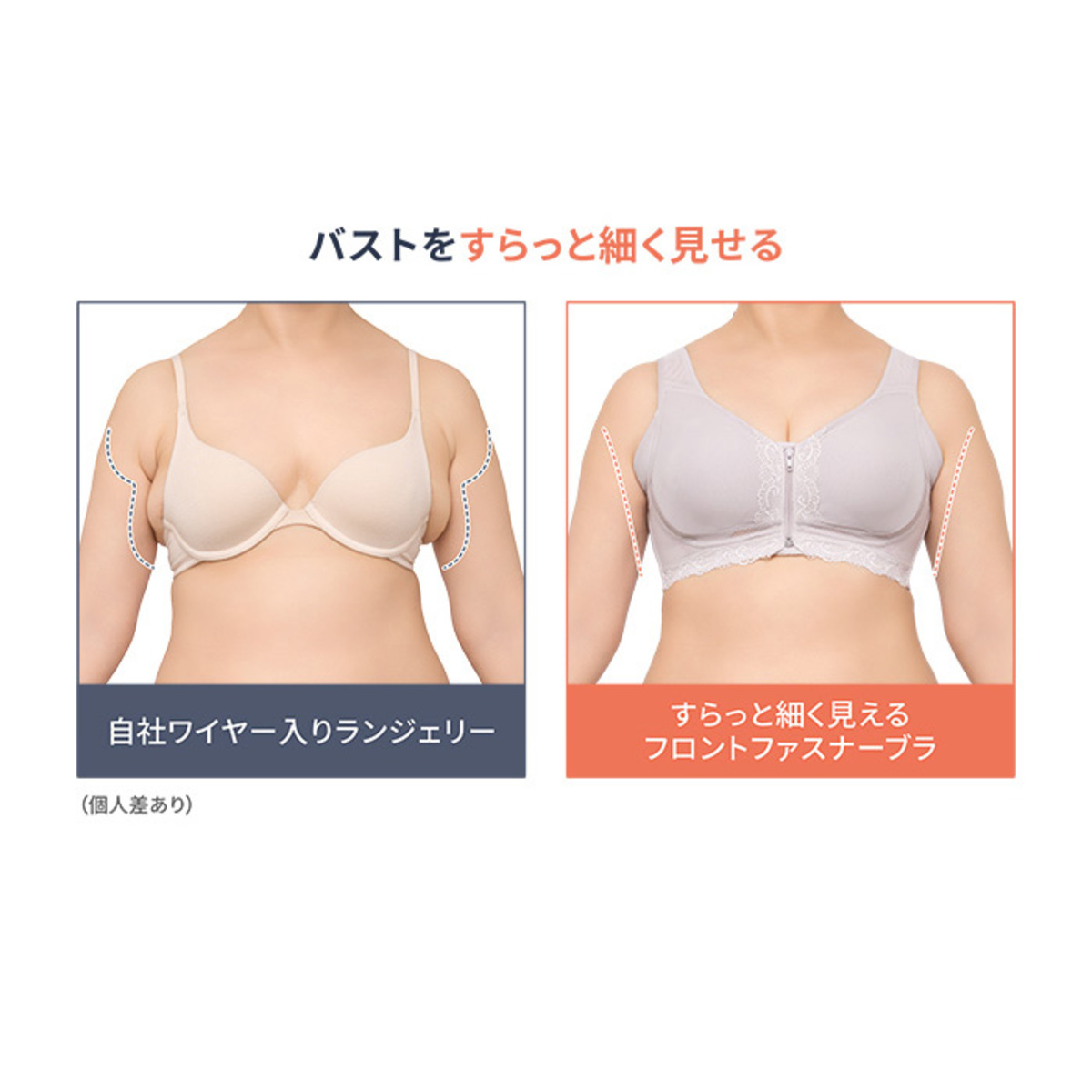 ブラデリスニューヨーク細く見えるフロントファスナーブラ2枚セット ブラデリスニューヨーク】細く見えるフロントファスナーブラ