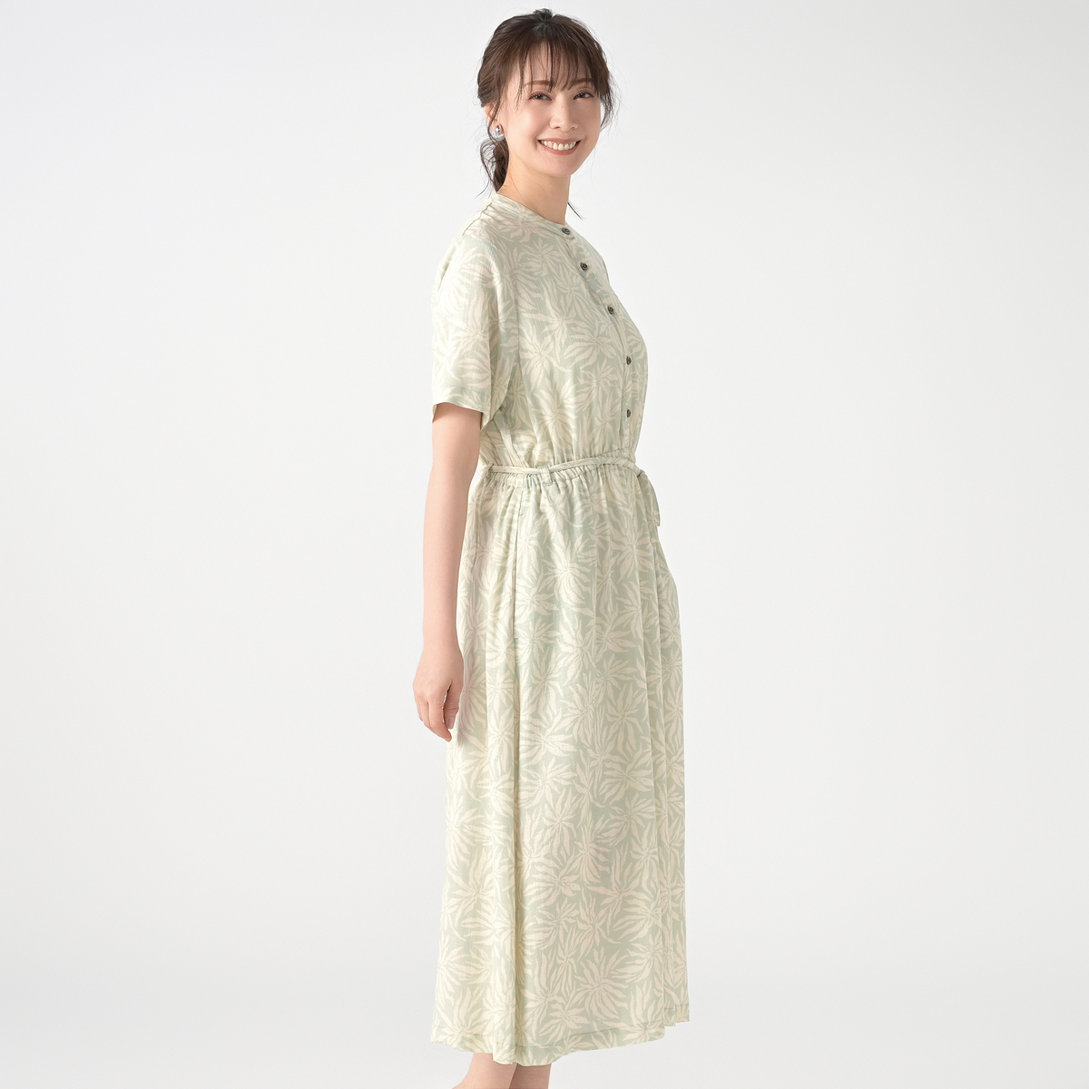 Eddie Bauer ヴィンテージワンピース レディース] 1990's 花柄コーデュロイワンピース ブラックx