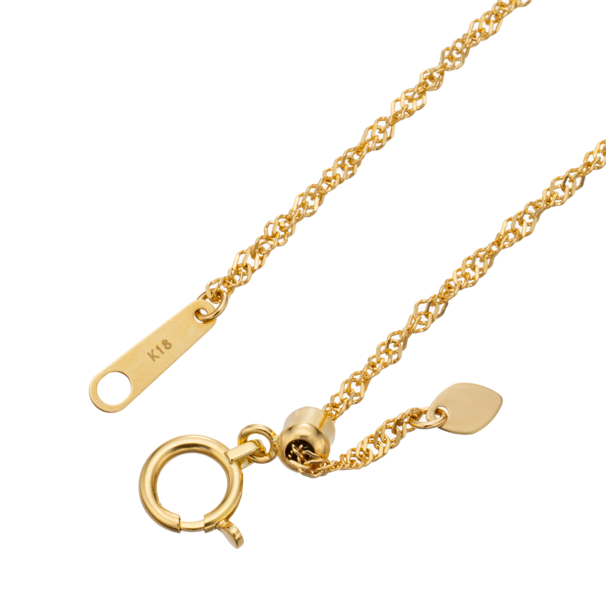 QVCK24 純金シャイニースクリューチェーンネックレススライド式