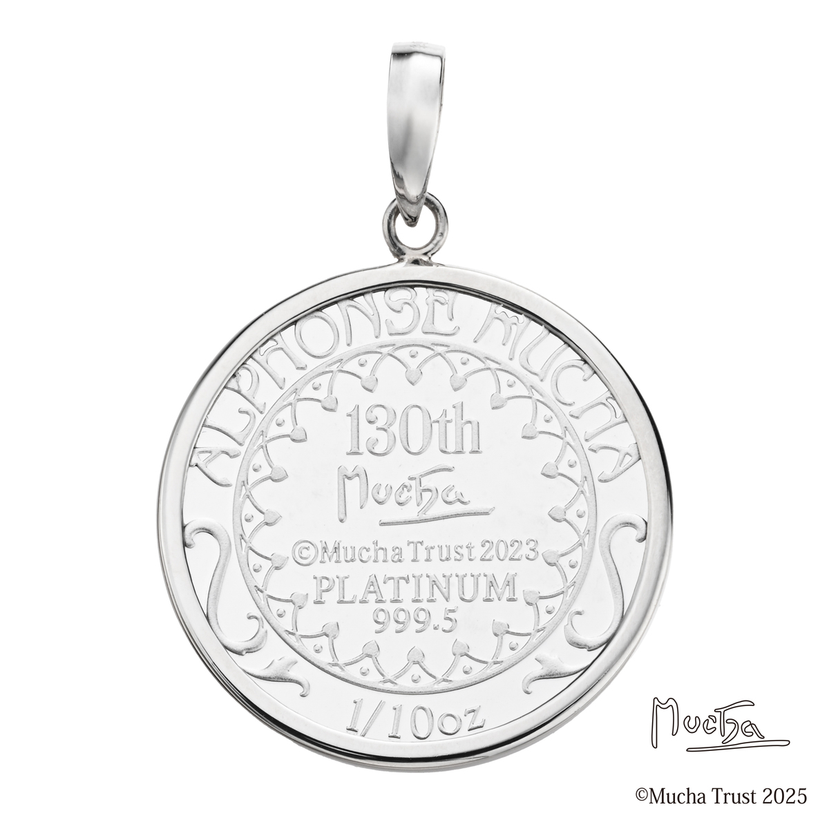 ハナ 純プラチナミュシャペンダントヘッド＆純プラチナネックレス 純プラチナ ミュシャ黄道十二宮 メダルペンダントヘッド - QVC.jp