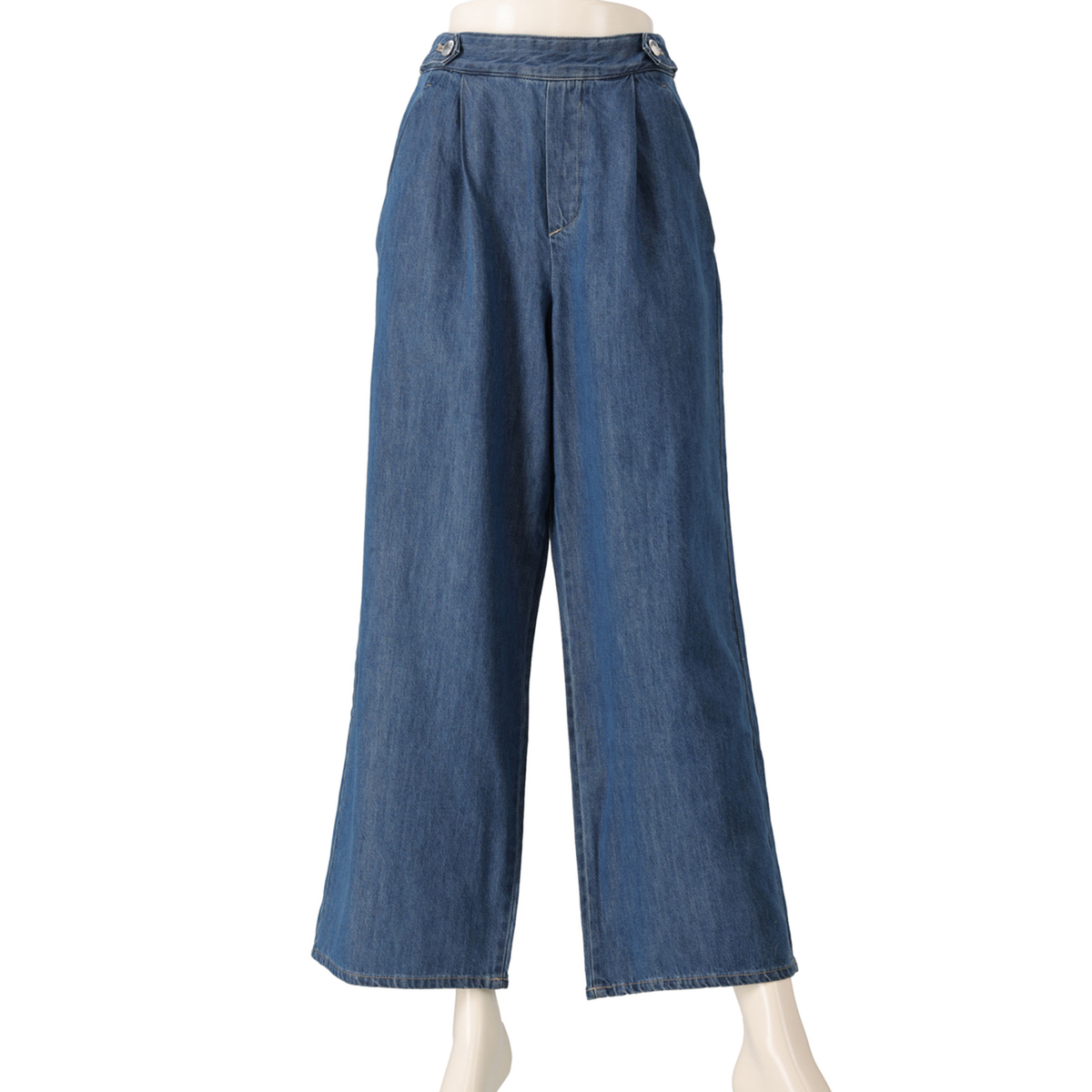 ぎゅな Coeur sucre 選べる股下デニムタックワイドパンツ クール