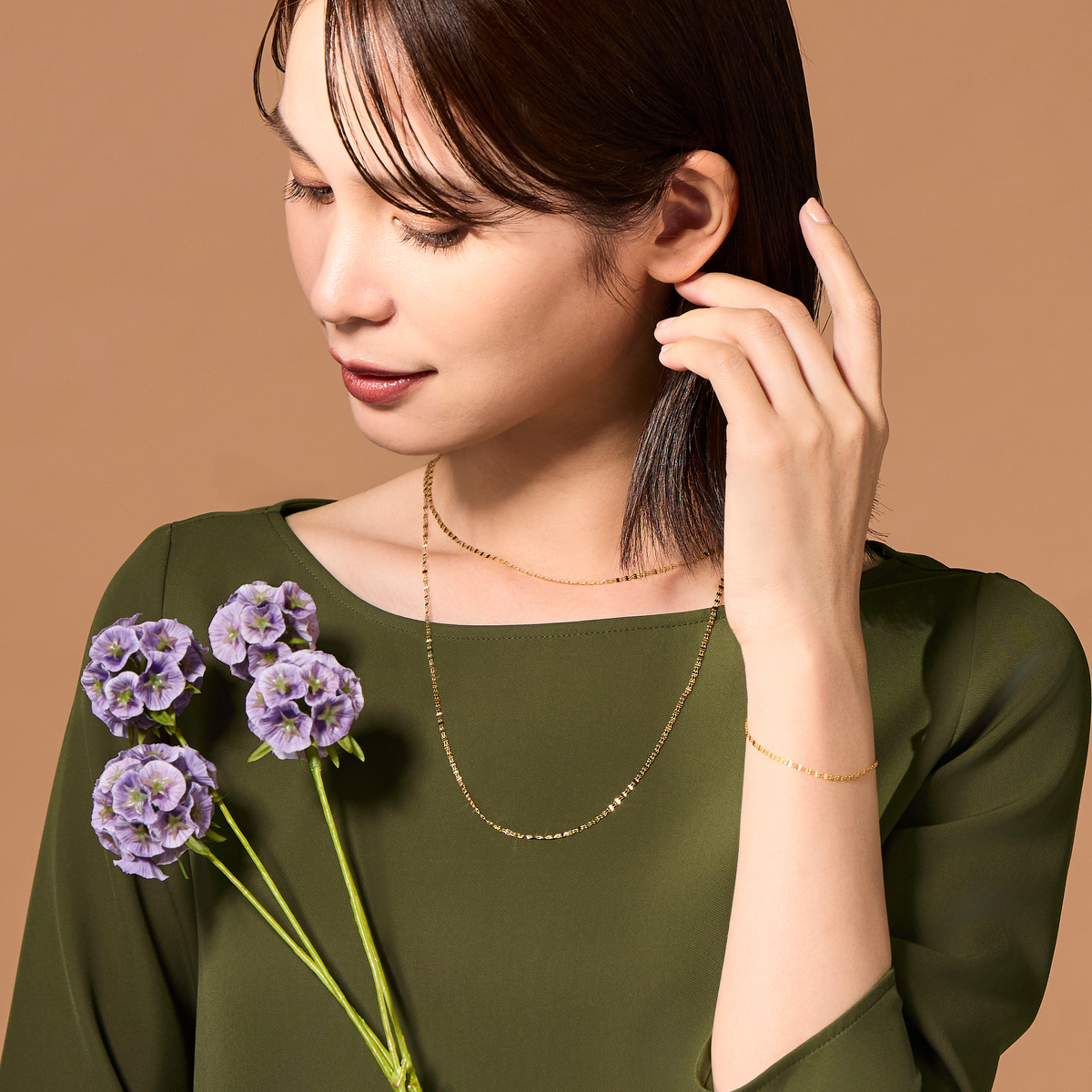 純金 ペタルビスマルクチェーン ブレスレット 滝野順24K