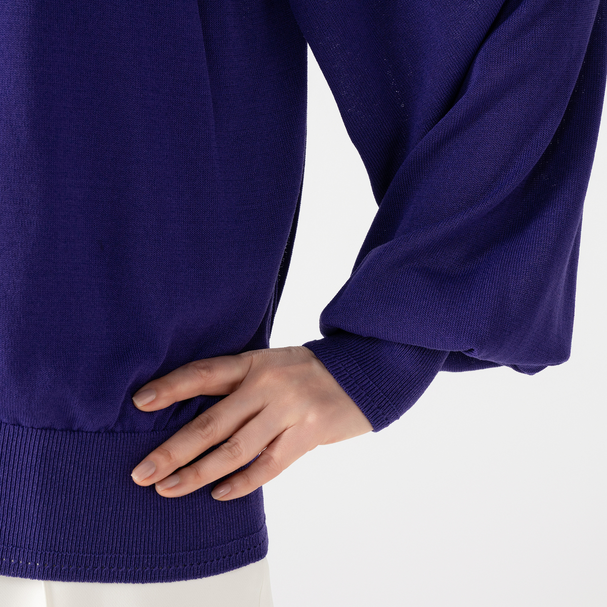 Anne Coquine ハイゲージニットシアーブルゾン アンコキーヌ