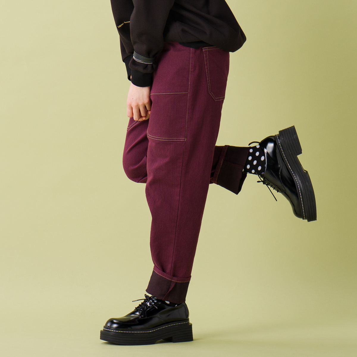 パンツ KIKI AMBIDEX Store △キュプラシワサテン ワイドパンツ(F ピンク): iki