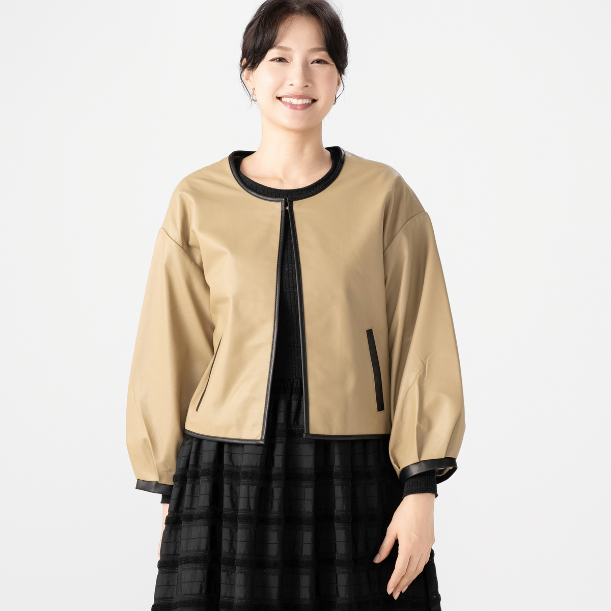 LUMB ♡Ample ボタニカルジャガードパイピングジャケット LUMB 様専用♡Ample ボタニカルジャガードパイピングジャケット