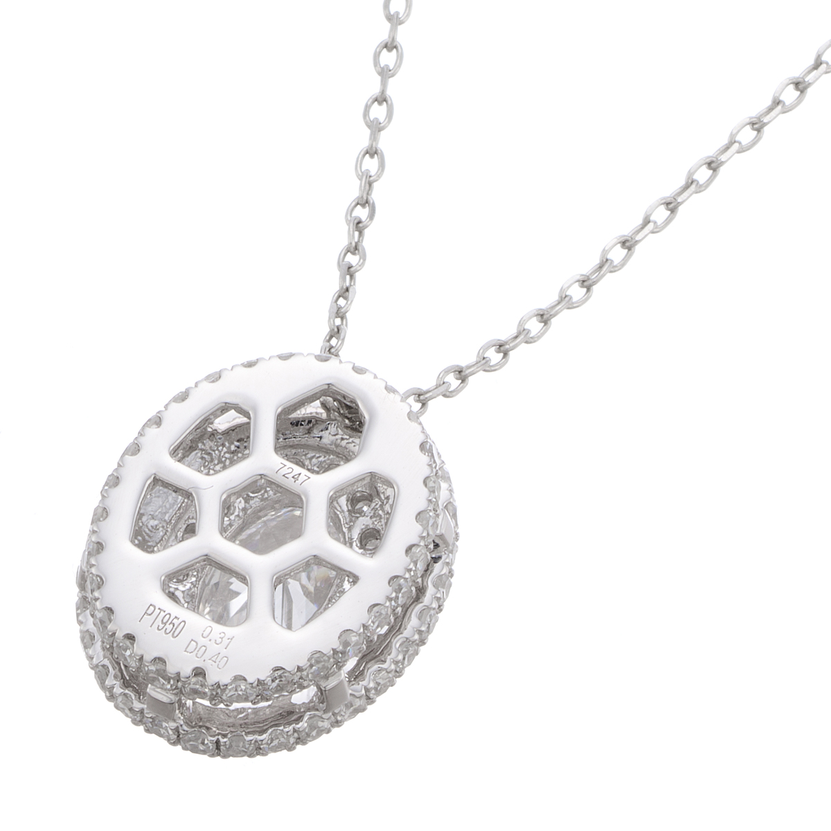 ダンゴ様用！！【全石H&C☆】極上　パヴェ　ダイヤモンド　pt950 オーバル PT950 D/IFオーバルカットダイヤモンドペンダント0.3ctUP - QVC.jp