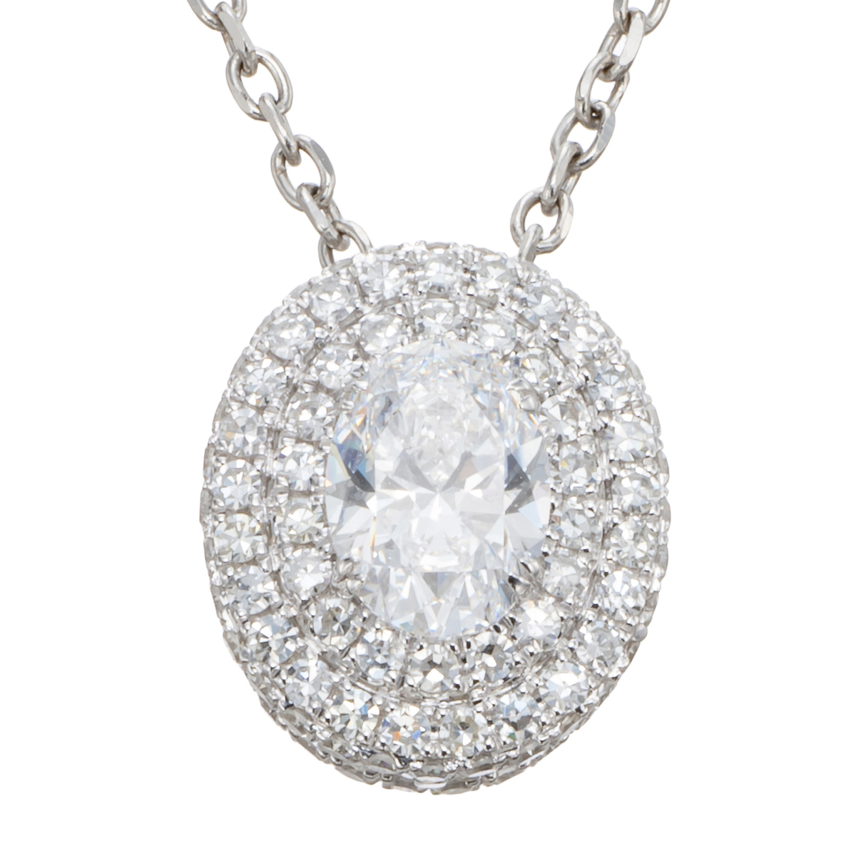 ダンゴ様用！！【全石H&C☆】極上　パヴェ　ダイヤモンド　pt950 オーバル PT950 D/IFオーバルカットダイヤモンドペンダント1.0ctUP - QVC.jp