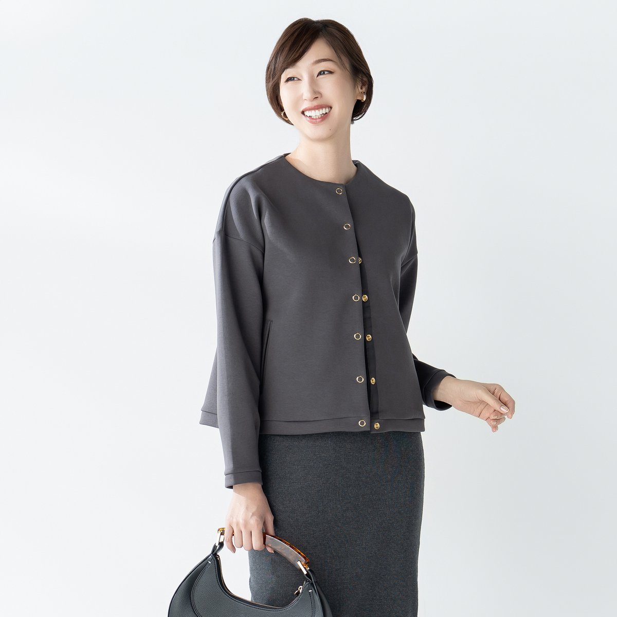 eM by Emma Taylor ダンボールノーカラージャケット eM by Emma