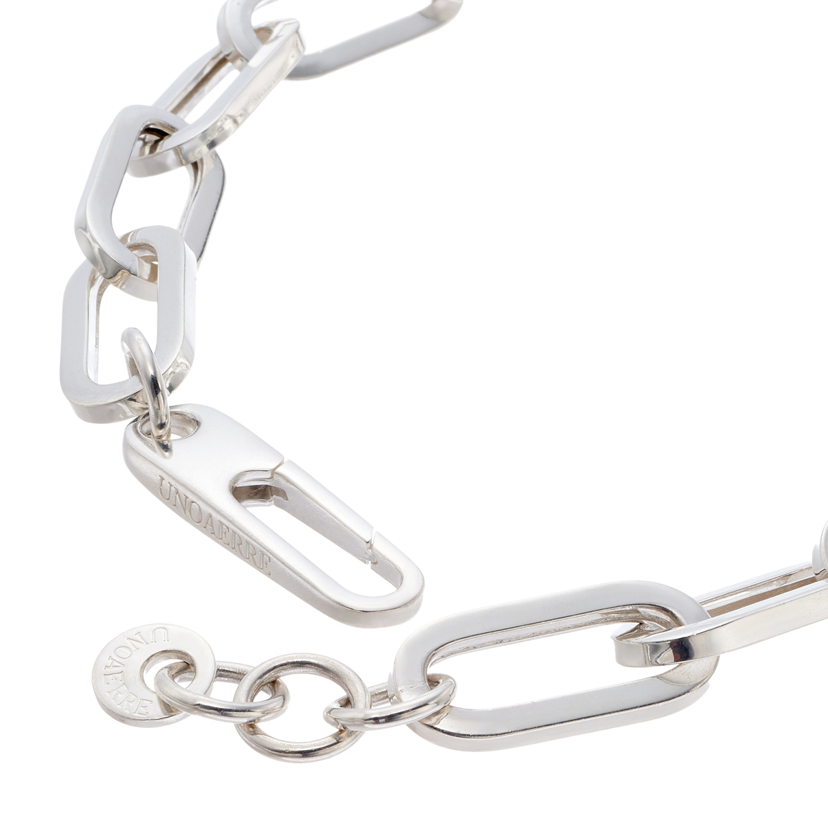 UNOAERRE シルバー925 レクタングルチェーン ネックレス