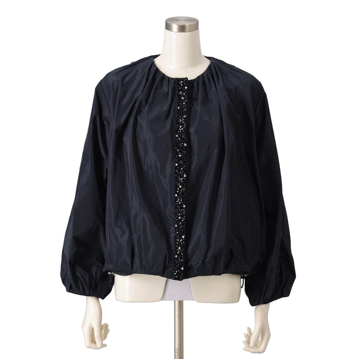 新品DoCLASSE前立てビジュー・タフタブルゾン9号￥14190 前立てビジュー・タフタブルゾン/40代50代からのレディース