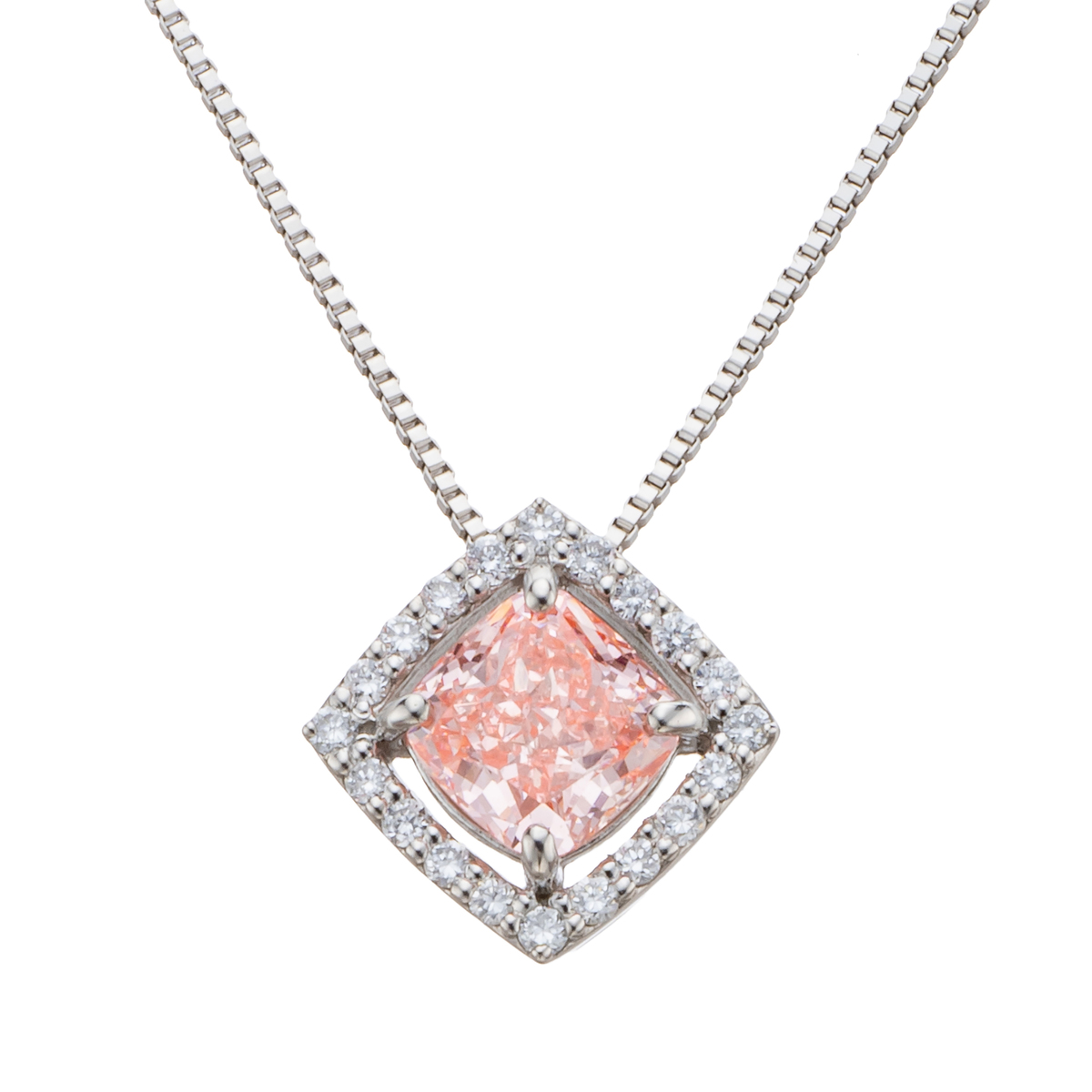 Pt950 圧倒的プライス/カラーダイヤモンドペンダント ピンク系～ブラウン系 ラボグロウンピンクダイヤ PT950 ペンダント 0.7ctUP - QVC.jp