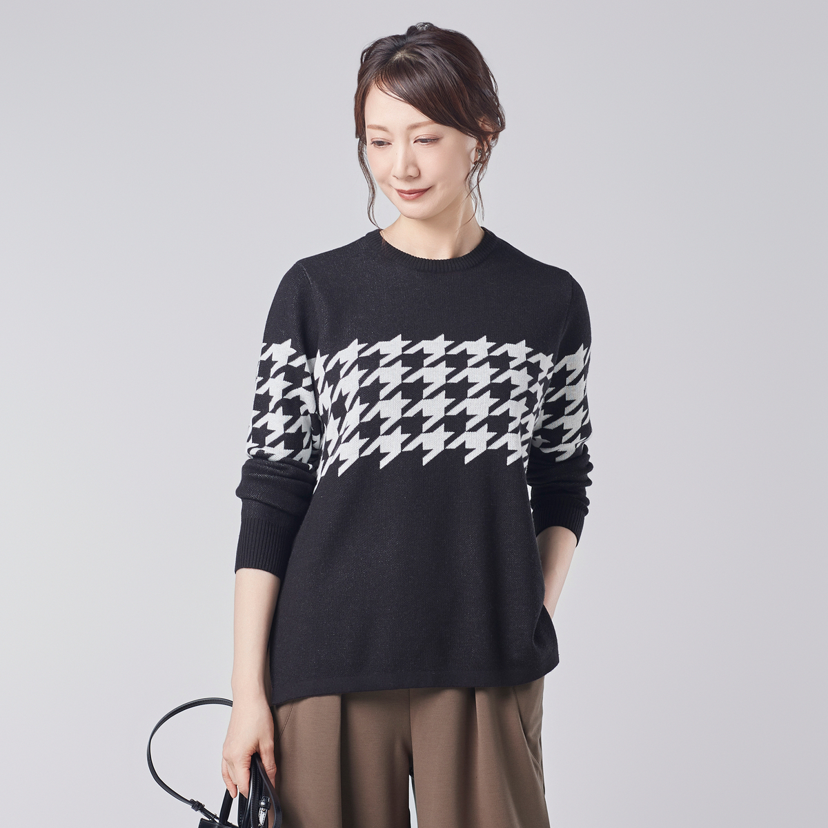 day to day 千鳥柄ジャガードニットプルオーバー day to day - QVC.jp