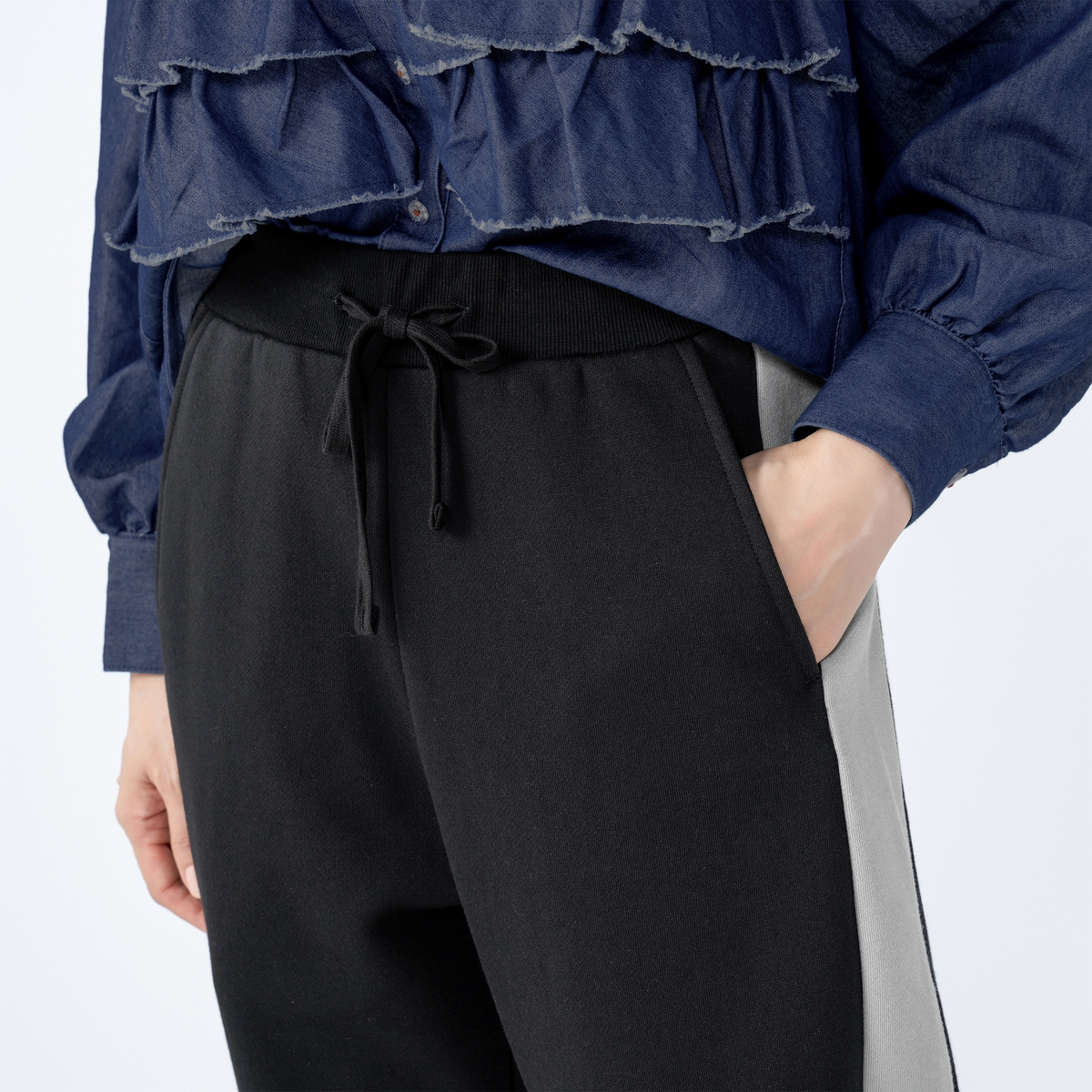 KiKKi 裏毛素材の配色ペグトップパンツ キッキ（KiKKi） - QVC.jp