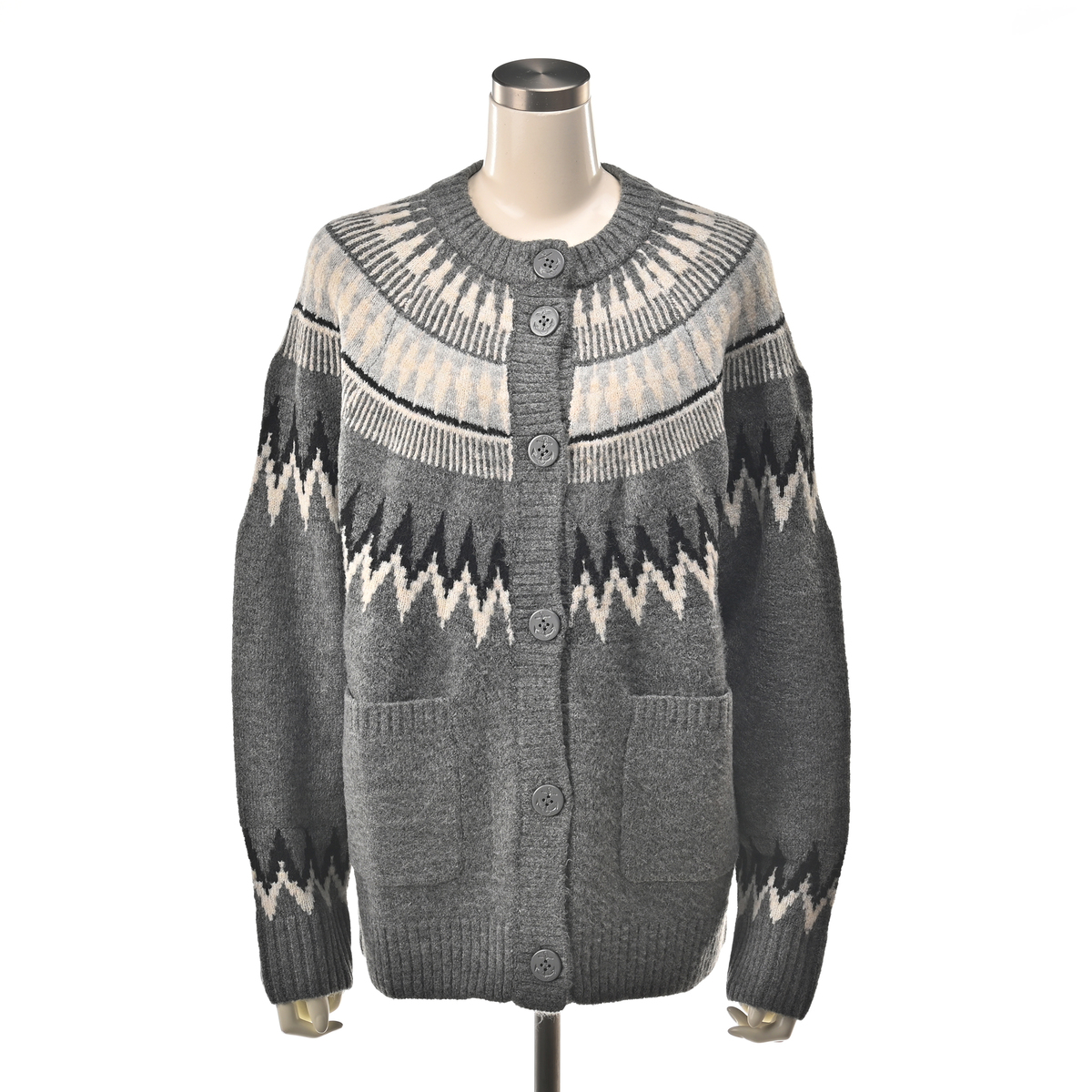 BOBSON SunSister ノルディック柄ニットカーディガン ボブソン