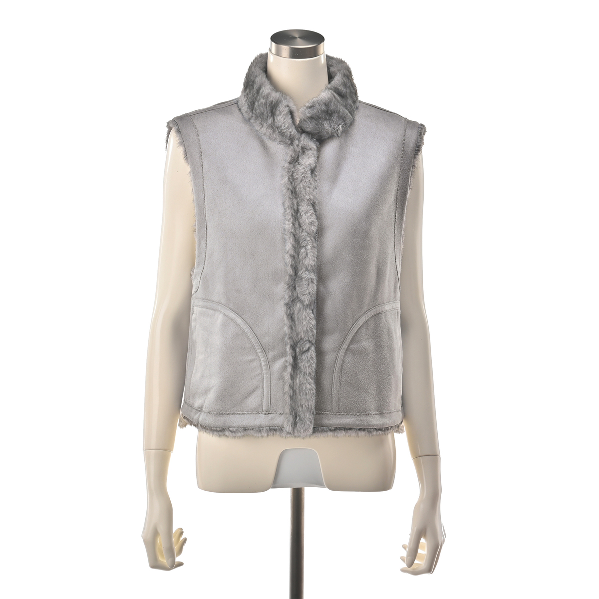 MINHA KILAKILA フェイクファー型押しリバーシブルベスト