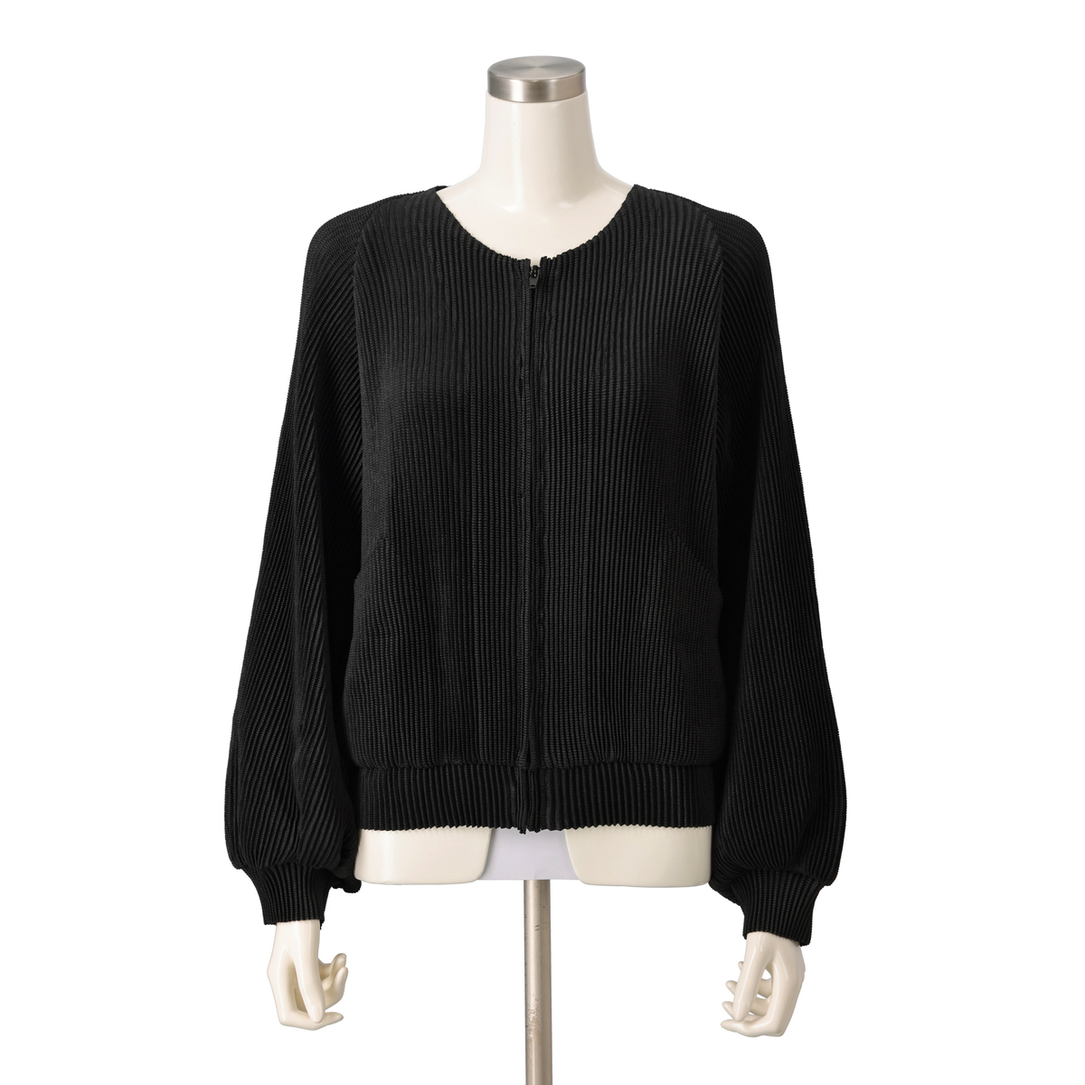 SPECCHIO シャトルプリーツフリーサイズノーカラーZIPブルゾン