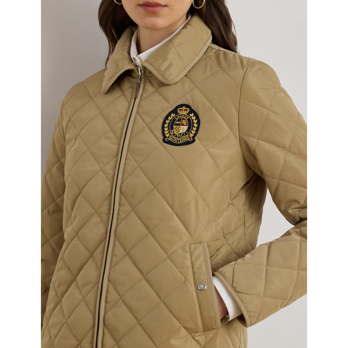 Lauren Ralph Lauren クレストパッチキルテッドジャケット