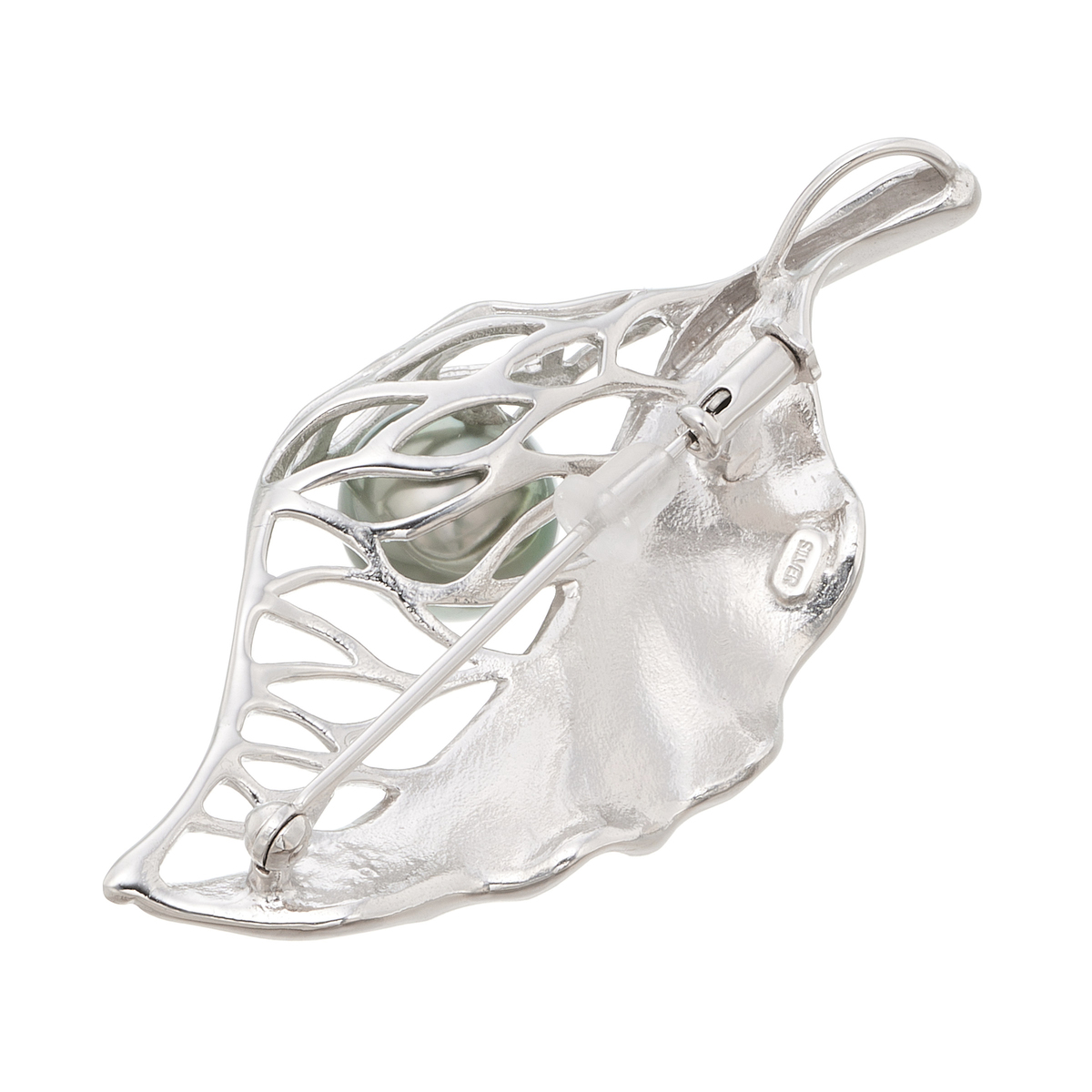 黒蝶ケシ真珠 マルチリーフデザイン ブローチ兼用ペンダントトップ 黒蝶ケシ真珠 マルチリーフデザイン ブローチ兼用ペンダント