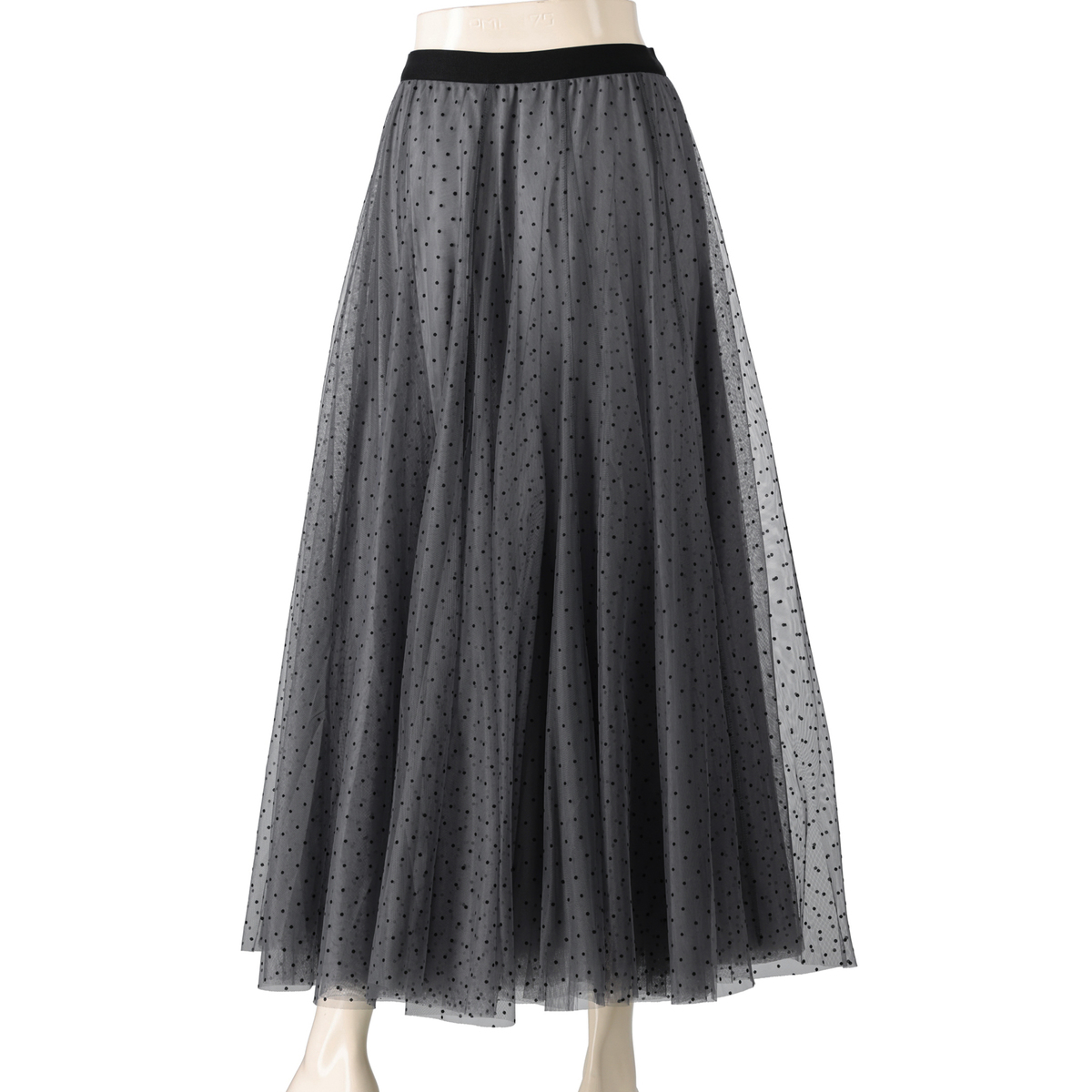 アンコキーヌチュールスカート Anne Coquine フロッキーチュールボリュームロングスカート