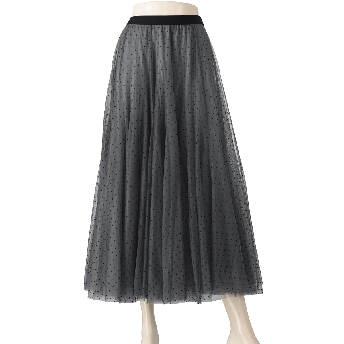 アンコキーヌ　チュールボリュームロングスカート　L L タグ付き未着用品 アンコキーヌ チュールボリュームロングスカート L L タグ付き未