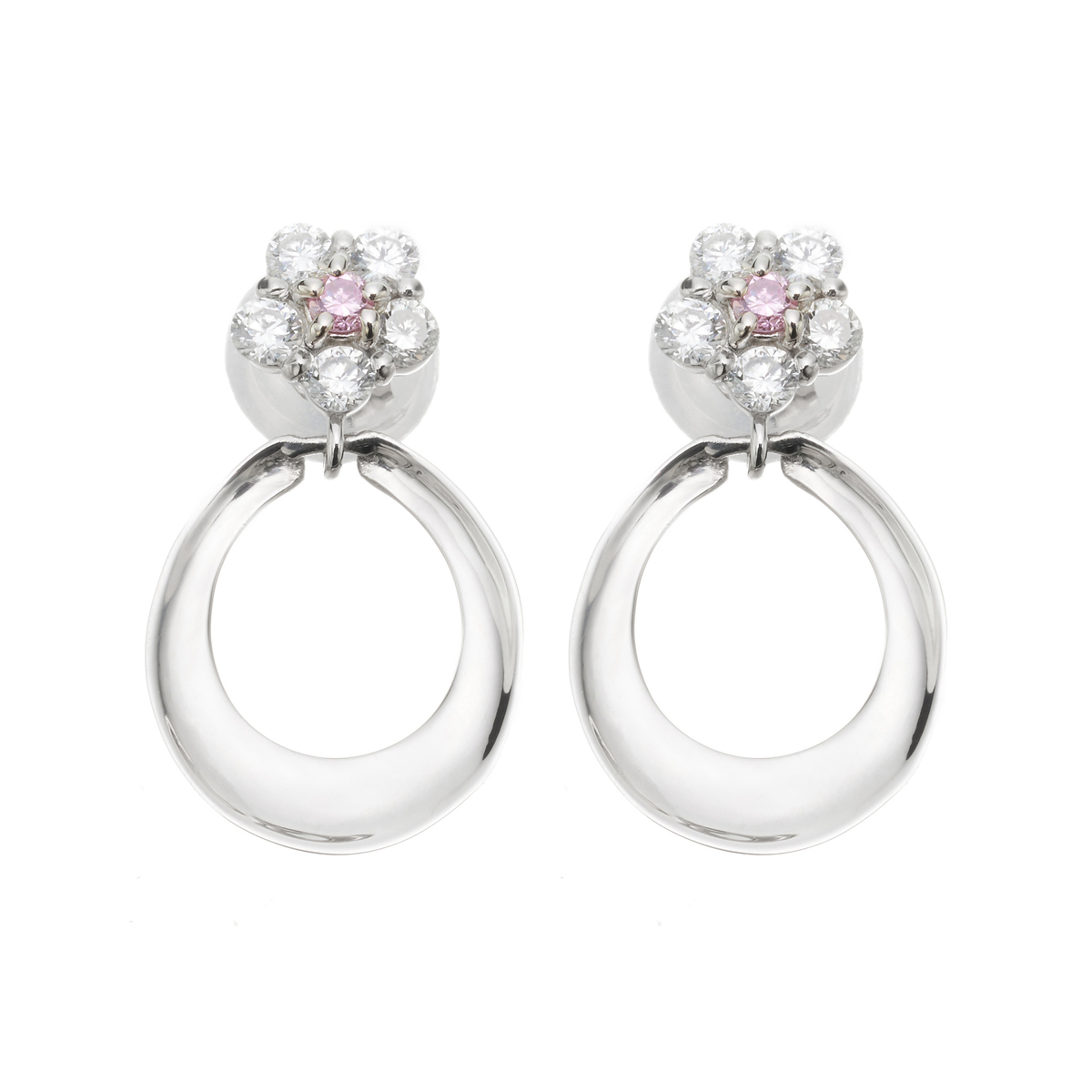 ピンクダイヤモンド PT 2WAYピアス 計0.03ctUP ジュエリー