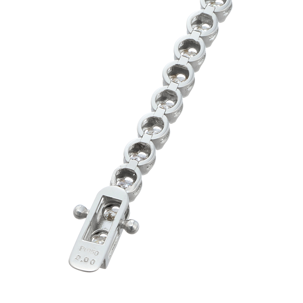 Pt950★天然ダイヤモンド★のび～るキラキラらくちんハーフテニスブレスレット Pt950☆天然ダイヤモンド☆のび～るキラキラらくちんハーフ