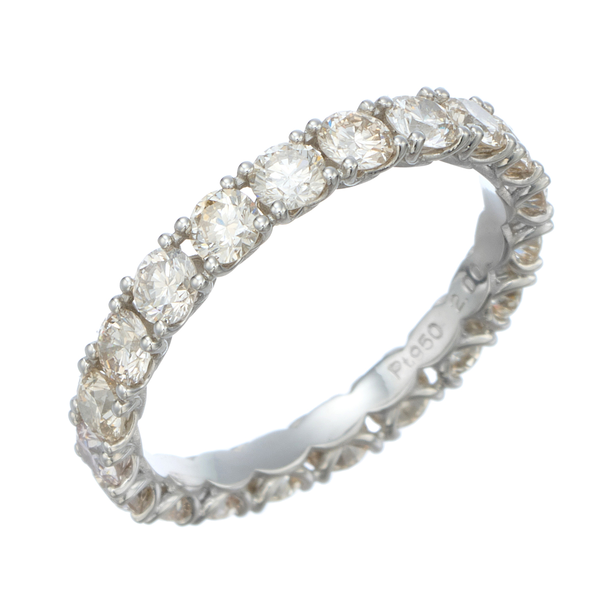 PT950 ダイヤモンド リング Classic CHESS pt950 テン ダイヤモンド エタニティ リング 2.0