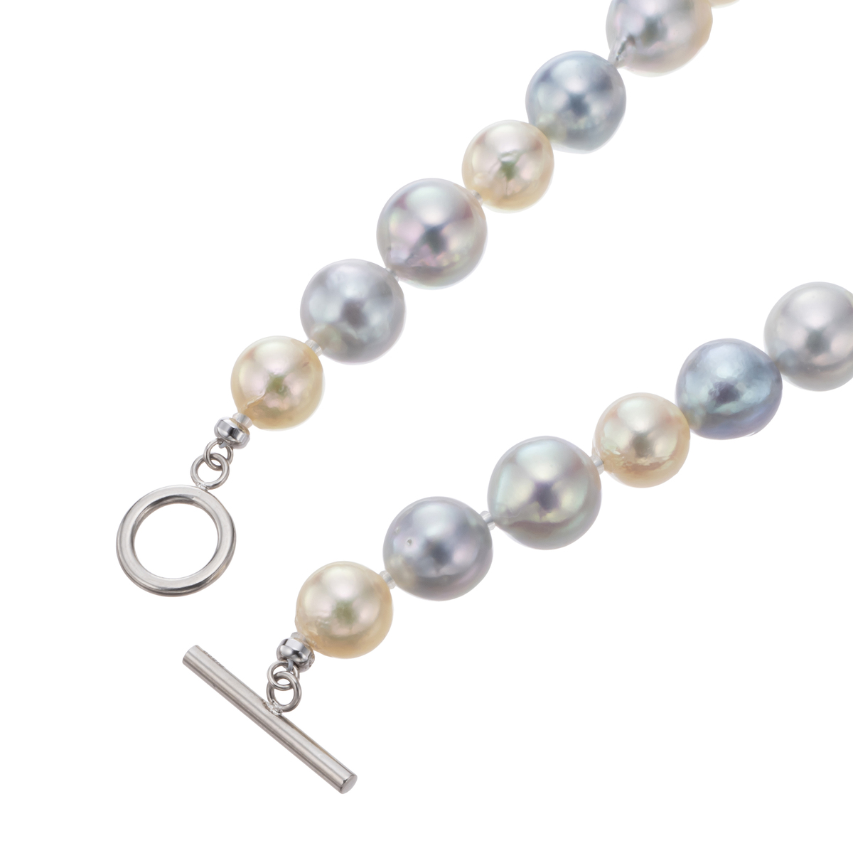 d*3様 真珠ネックレス 純プラチナ 和真珠ネックレス7.0-10.0mmトグルクラスプ IRIS